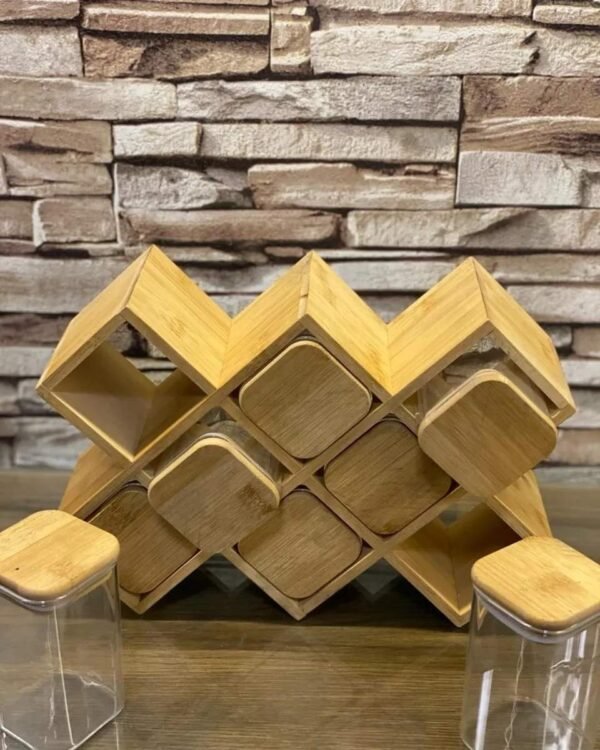 bamboo wood spice rack