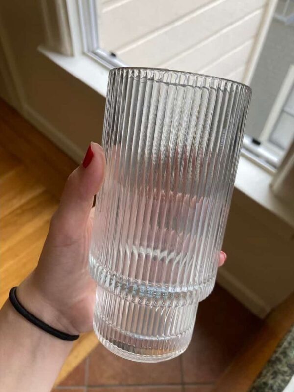 Ribbed ice tea glass