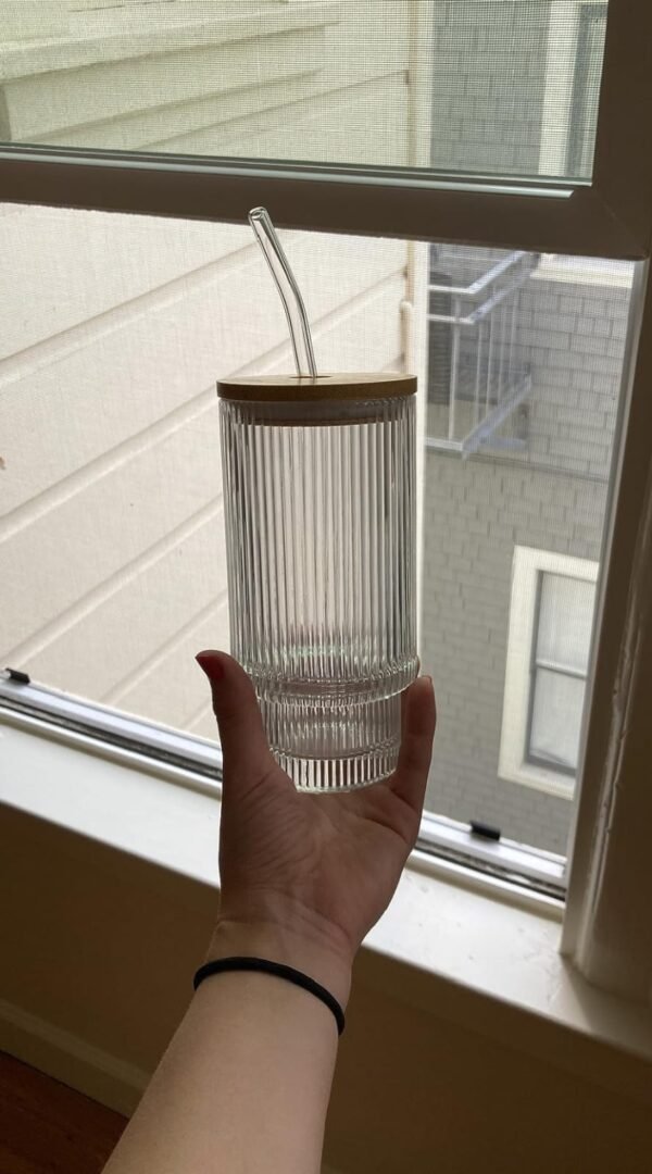 Ribbed ice tea glass