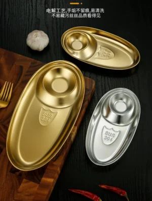 Stainless steel snack plate