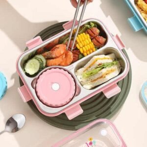 Insulated Modern & Stylish Stainless Steel  Lunch Box with Dipping Cup