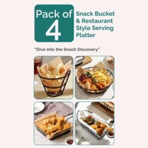 Pack of 4 Stainless Steel Snack Basket